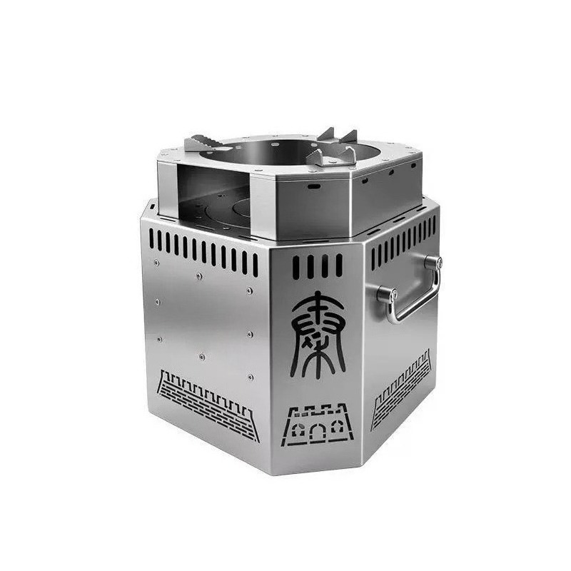 Outdoor Camping Fire - Stainless Steel Wood Stove, Smokeless Gasification