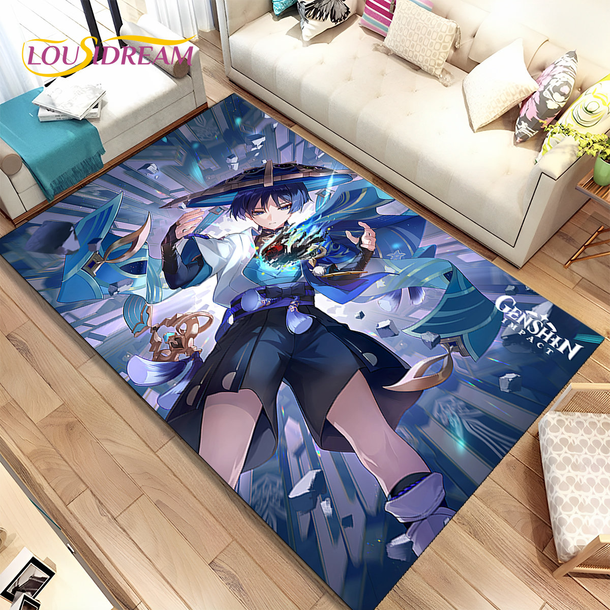 Outdoor Camping Rug - Genshin Impact Cartoon Game Area Rug,Carpet