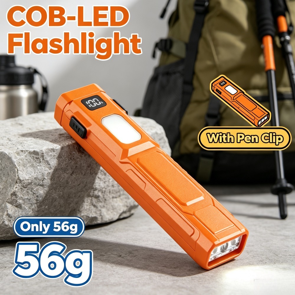 Outdoor Camping Lights - COB LED EDC Flashlight Pen‑Clip Pocket