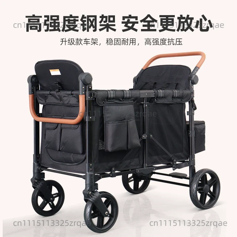 Outdoor Camping Wagon - Double Seat Stroller Wagon - Foldable
