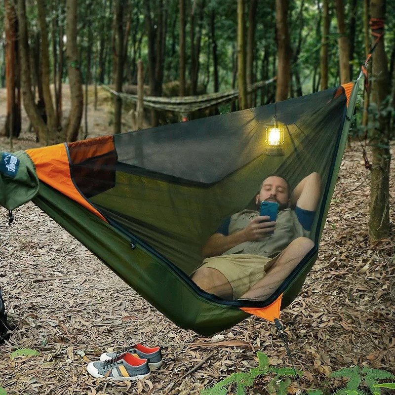 Outdoor Camping Bug Zapper - New Travelers camping outdoors with mosquito