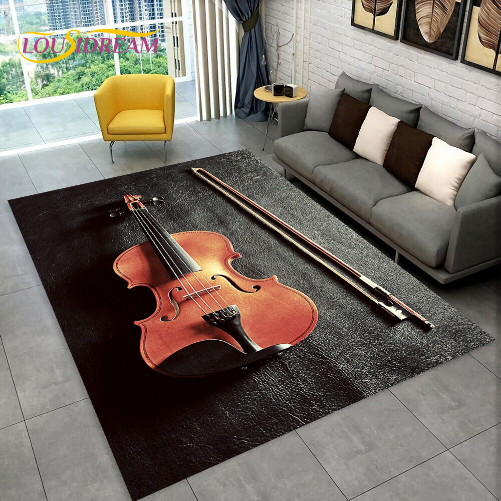 Outdoor Camping Rug - Classical Violin Instrument Music Area Rug,Carpet