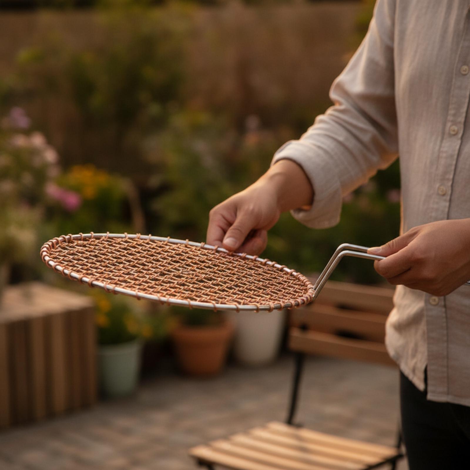 Portable Copper Mesh Round Gri - Outdoor Camping Grill recension och pris