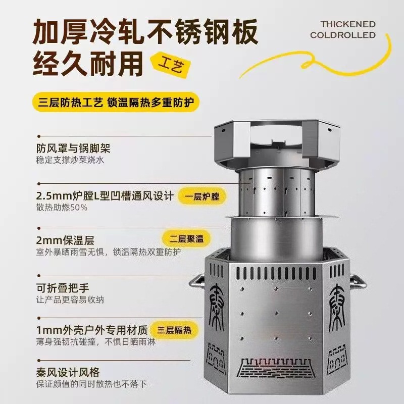 Stainless Steel Wood Stove, Sm - Outdoor Camping Fire recension och pris