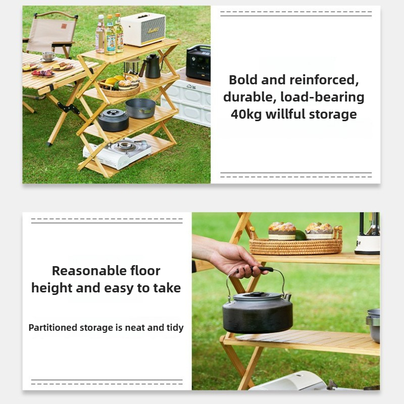 Outdoor Camping Shelf Portable - Outdoor Camping Table With Storage recension och pris
