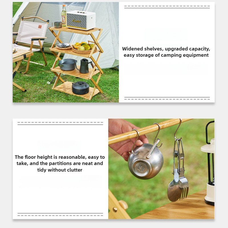 Outdoor Camping Shelf Portable - Outdoor Camping Table With Storage recension och pris