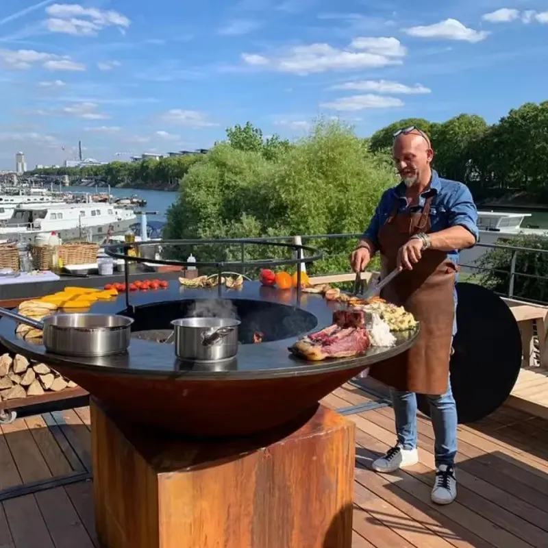 80cm Corten Steel Fire Pit BBQ - Outdoor Camping Fire Pit recension och pris