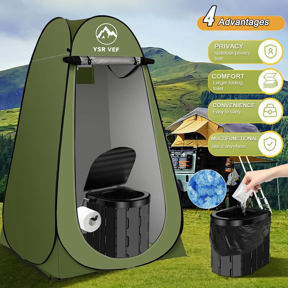 Portable Toilet Kit, Camping T - Outdoor Camping Toilet Tent recension och pris