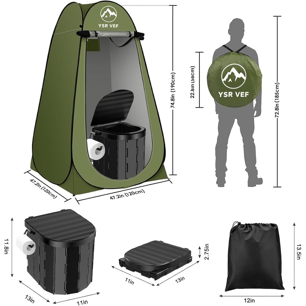 Portable Toilet Kit, Camping T - Outdoor Camping Toilet Tent recension och pris