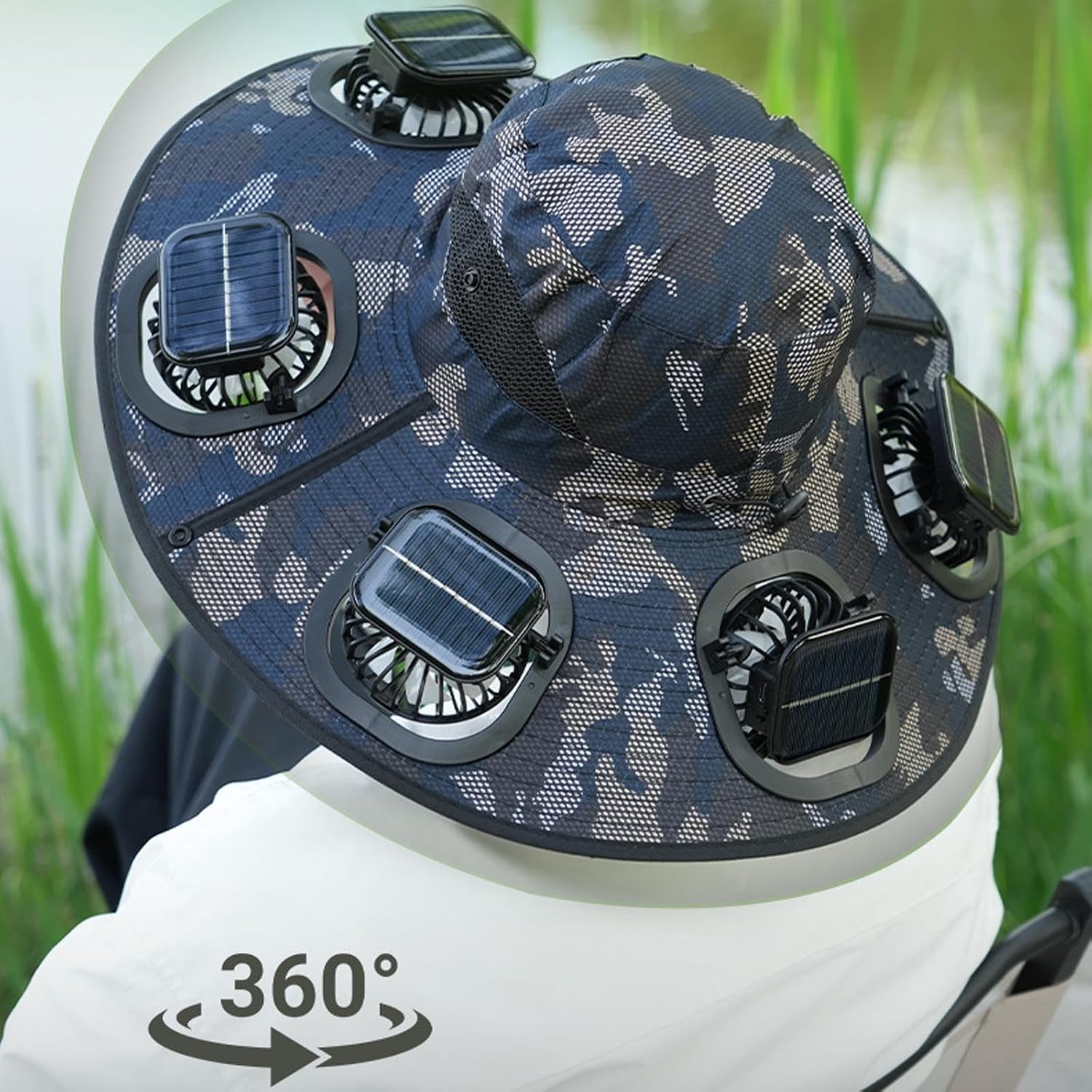 Hot 6 Fans Solar Fan Hat Breat - Outdoor Camping Fan recension och pris