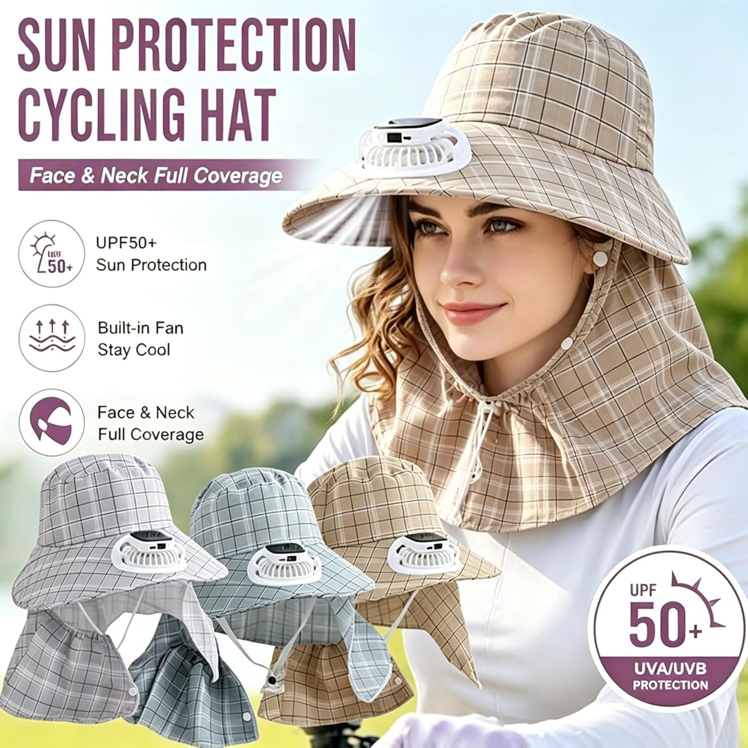 1PC Solar Power Neck Guard Fan - Outdoor Camping Fan recension och pris
