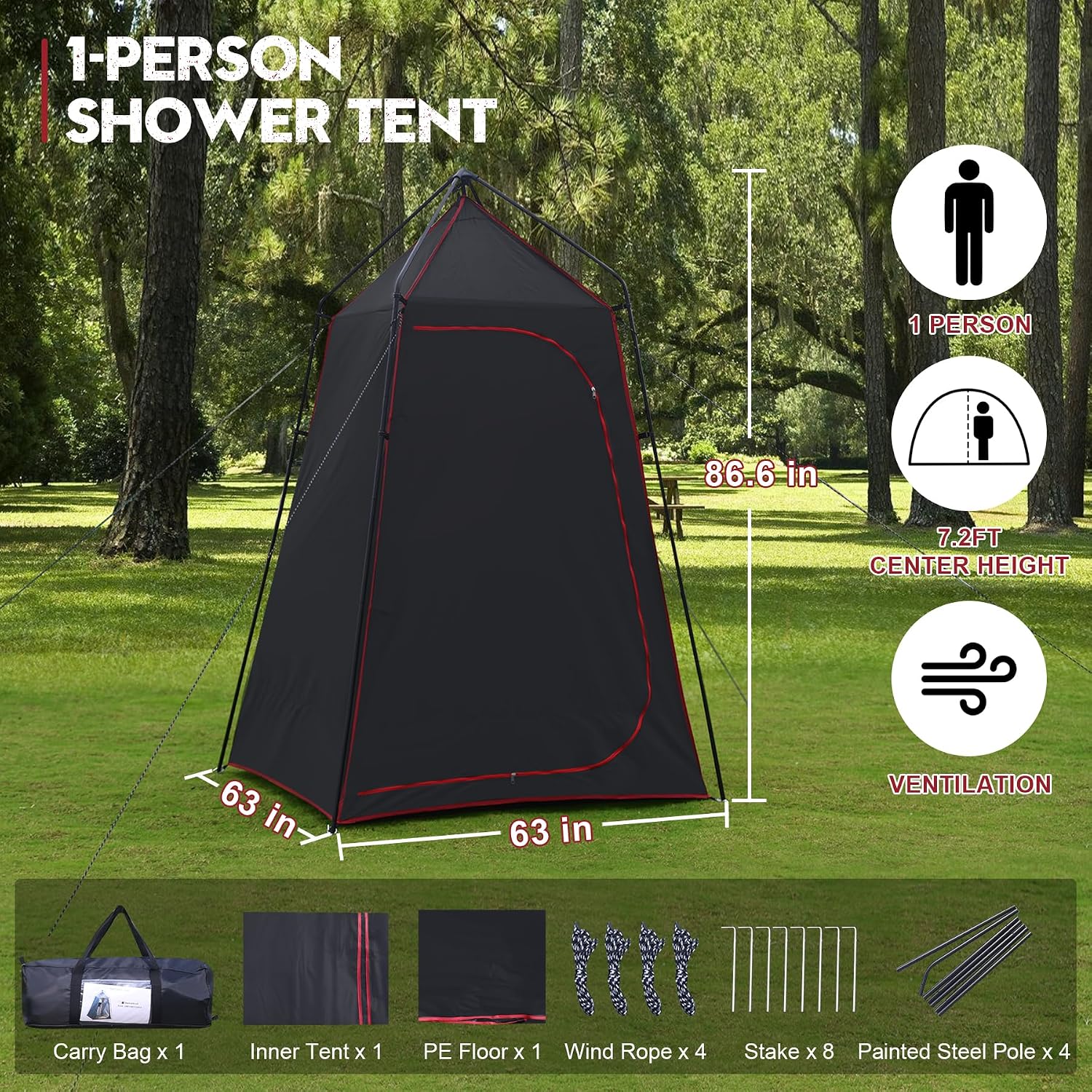 Camping Shower Tent, Portable  - Outdoor Camping Toilet Tent recension och pris