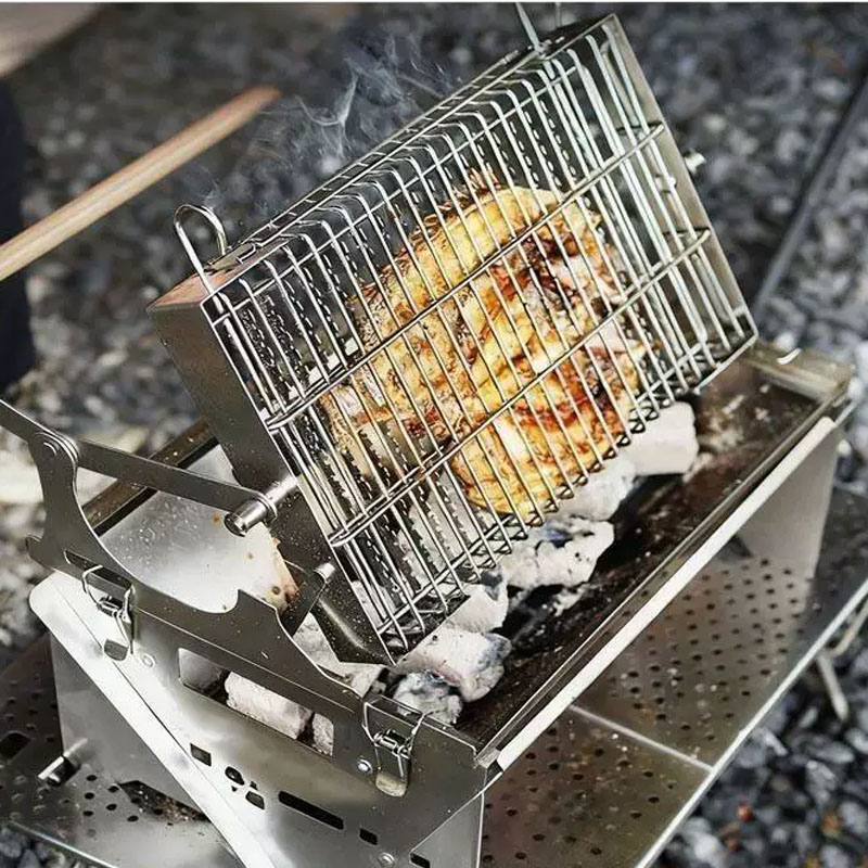 Flip Style BBQ Grill 2 in 1 St - Outdoor Camping Fire Pit recension och pris