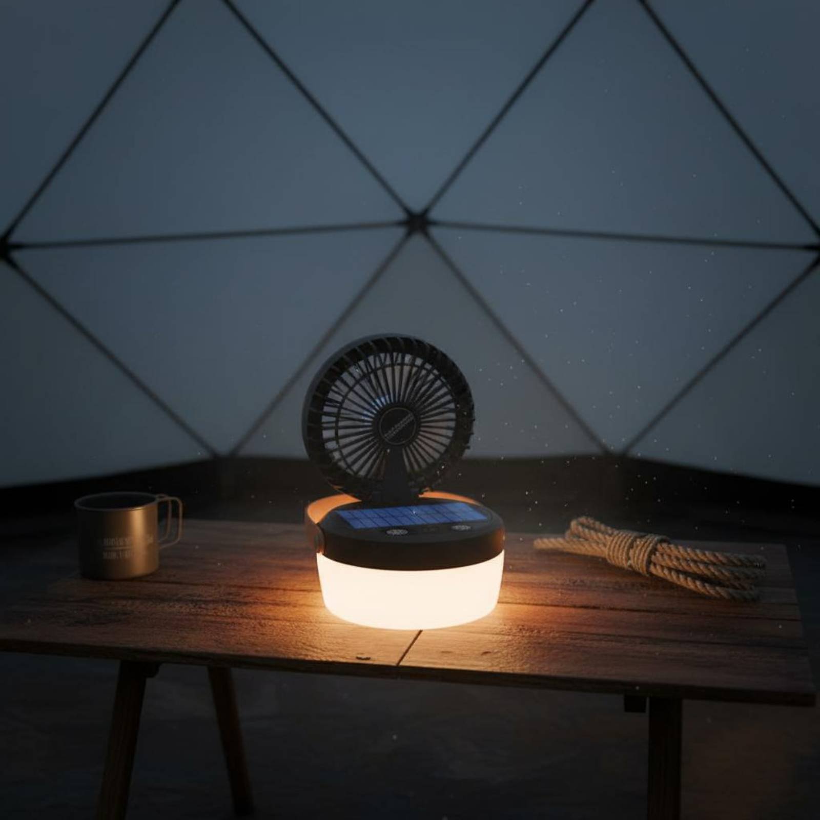 Solar Camping Fan Lantern Fold - Outdoor Camping Fan recension och pris