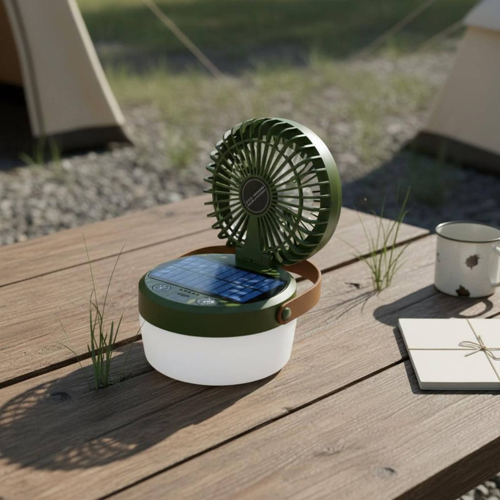 Solar Camping Fan Lantern Fold - Outdoor Camping Fan recension och pris