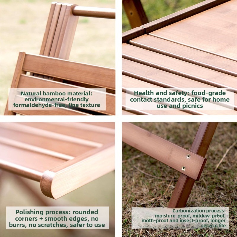 Portable Bamboo Folding Vendor - Outdoor Camping Rental recension och pris