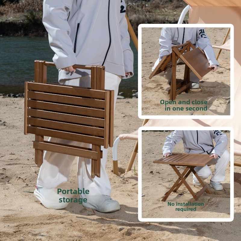 Portable Bamboo Folding Vendor - Outdoor Camping Rental recension och pris