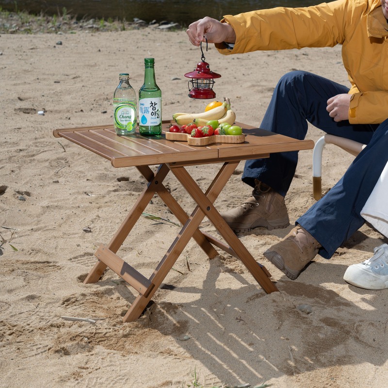 Portable Bamboo Folding Vendor - Outdoor Camping Rental recension och pris
