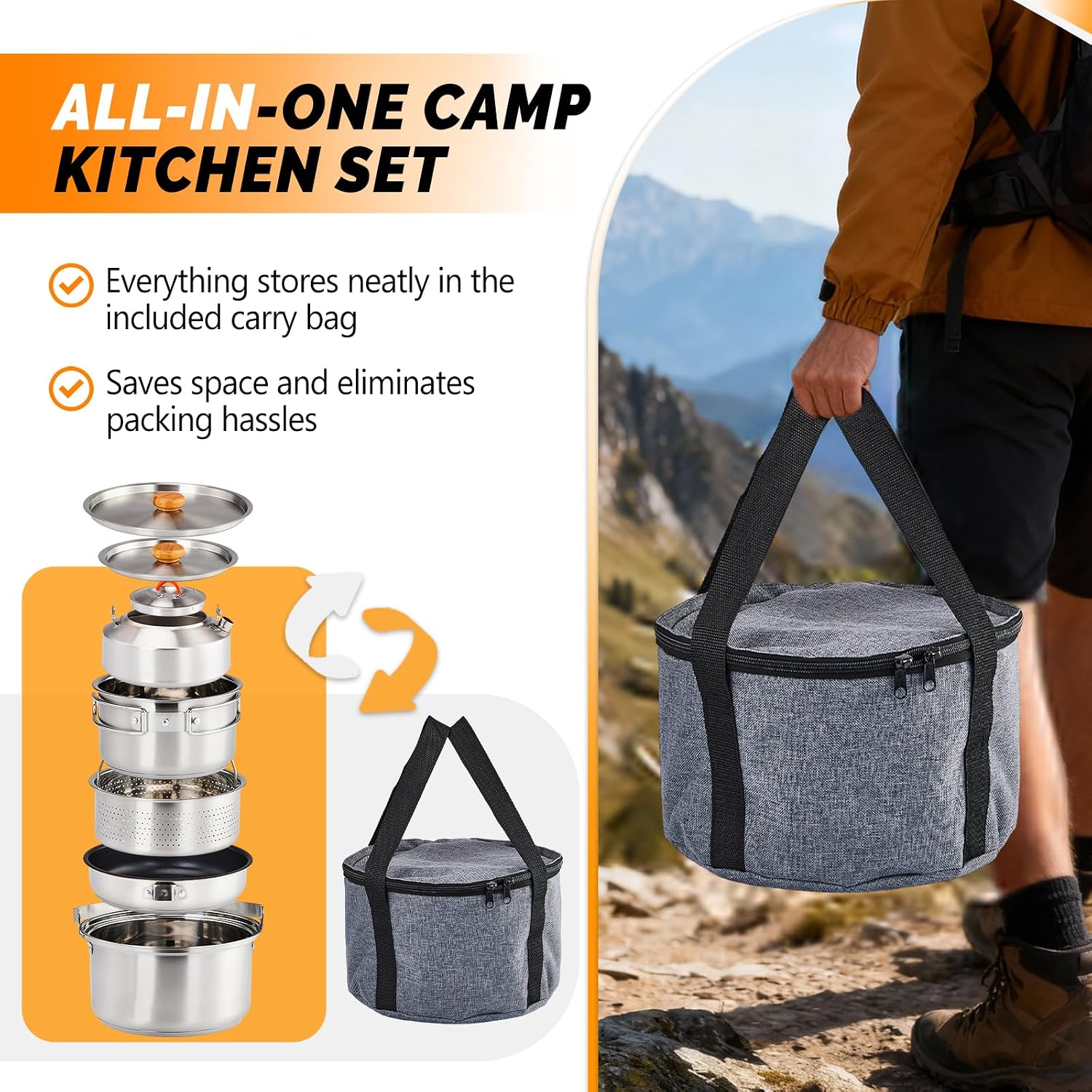 6pcs Cookware Set, 304 Stainle - Outdoor Camping Fire recension och pris