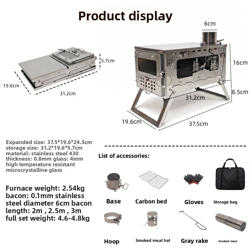 Stainless Steel Foldable Porta - Outdoor Camping Fire Pit recension och pris