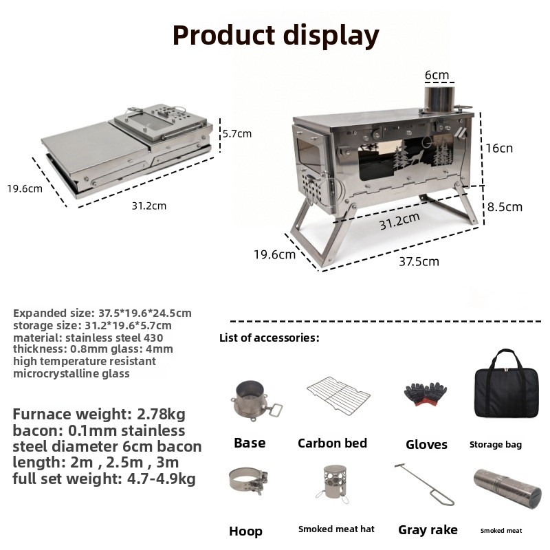 Stainless Steel Foldable Porta - Outdoor Camping Fire Pit recension och pris