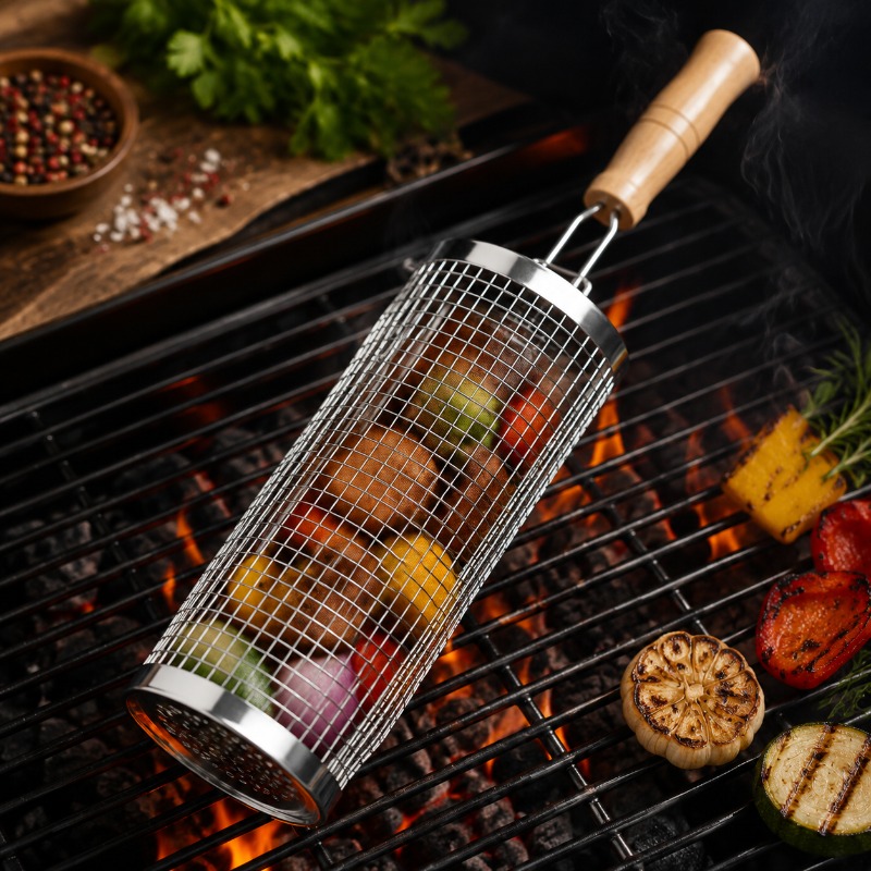 Round Barbecue Grill Basket Se - Outdoor Camping Grill recension och pris