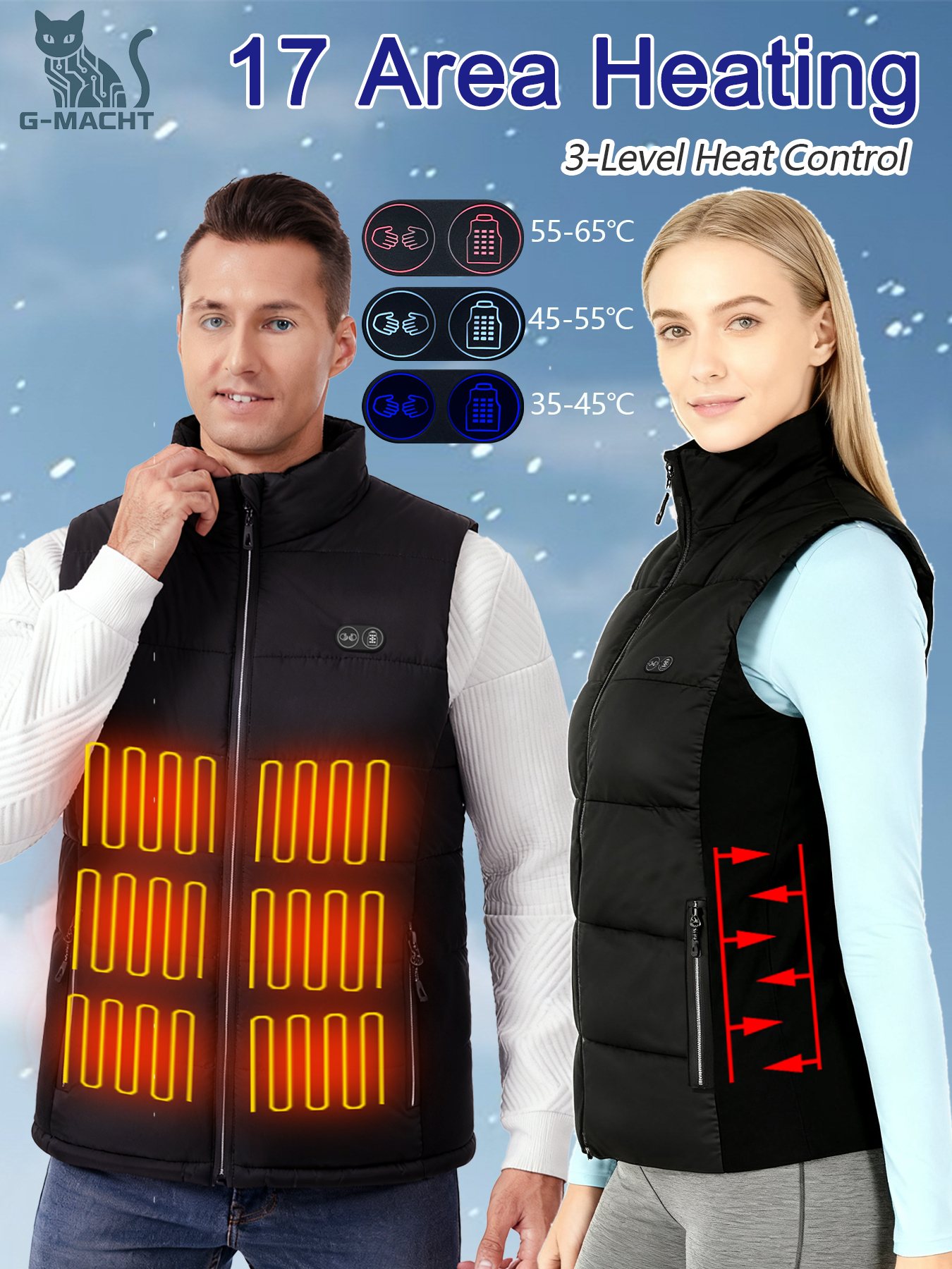 Unisex Winter Heated Vest 17 Z - Outdoor Camping Zone recension och pris
