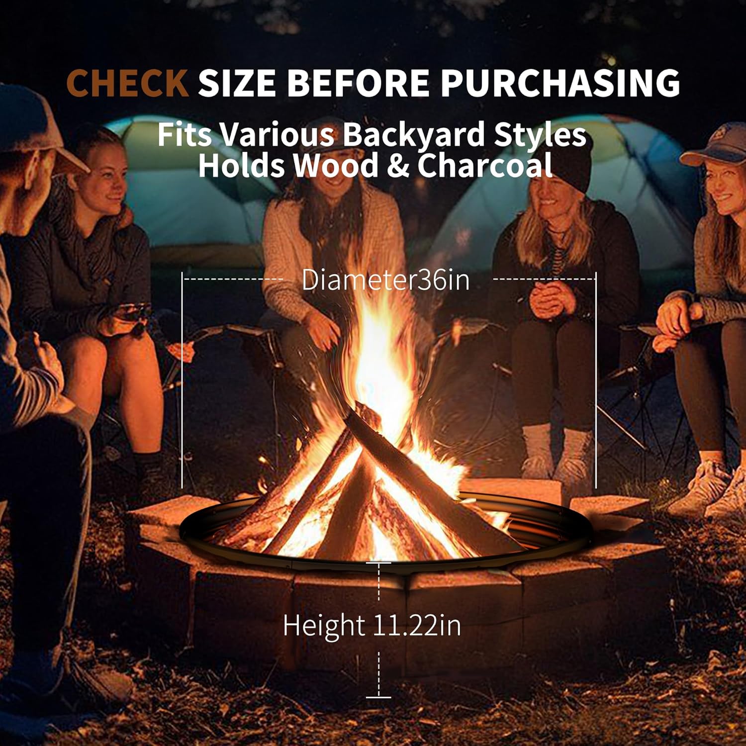 36 Inch Heavy Duty Fire Pit Ri - Outdoor Camping Fire Pit recension och pris