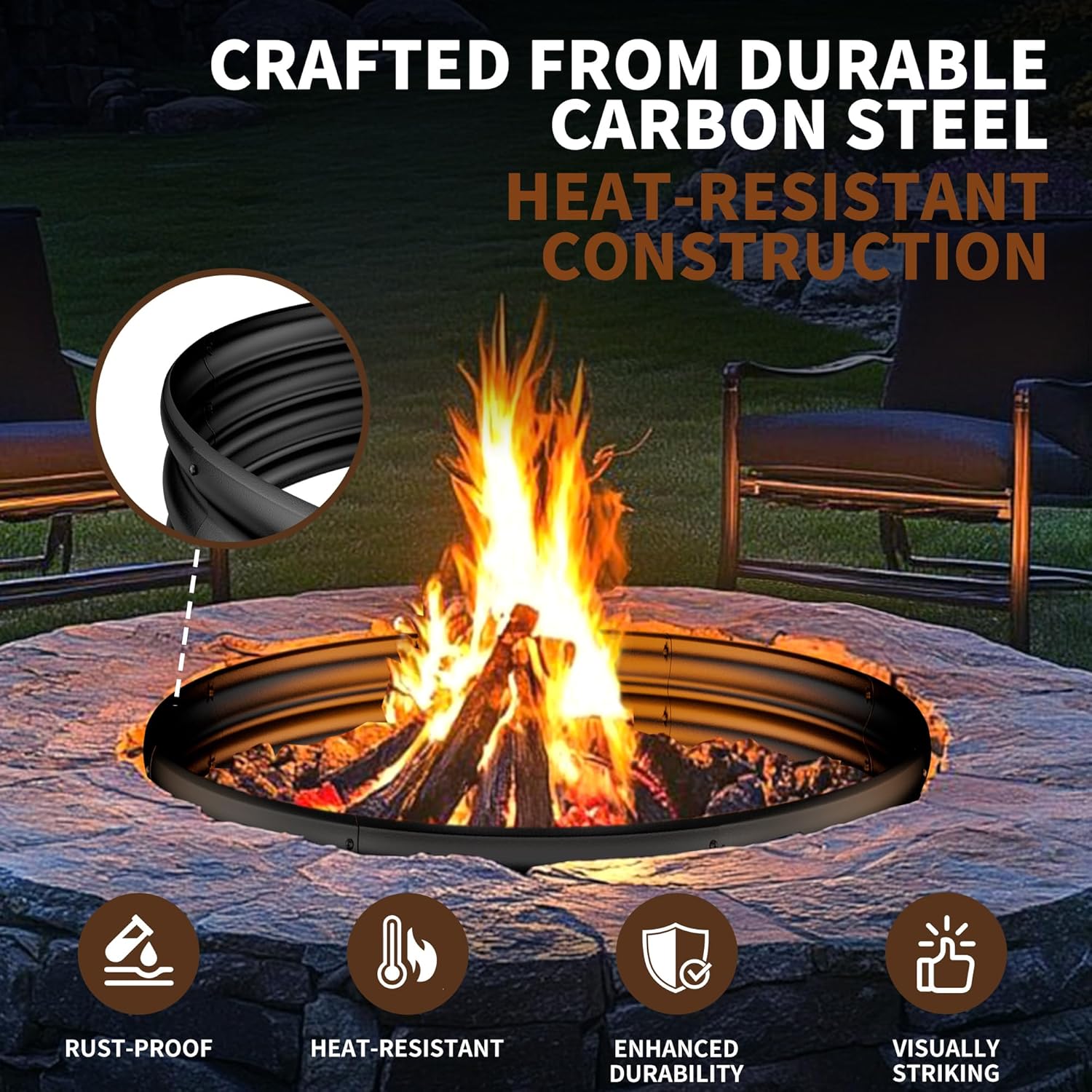 36 Inch Heavy Duty Fire Pit Ri - Outdoor Camping Fire Pit recension och pris