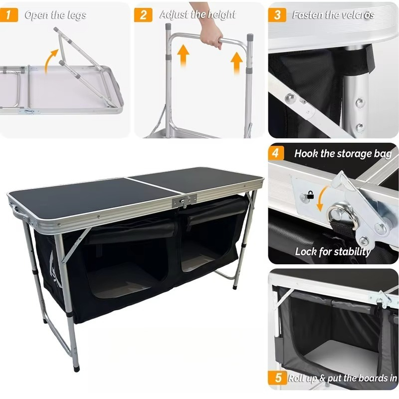 Portable aluminum alloy foldin - Outdoor Camping Table With Storage recension och pris