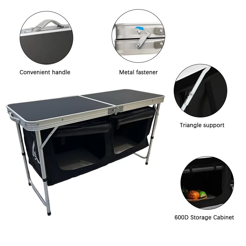 Portable aluminum alloy foldin - Outdoor Camping Table With Storage recension och pris