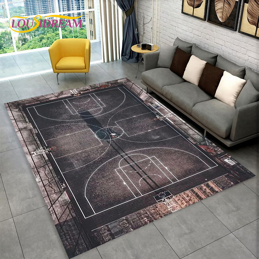 3D Basketball Cour Cartoon Are - Outdoor Camping Rug recension och pris