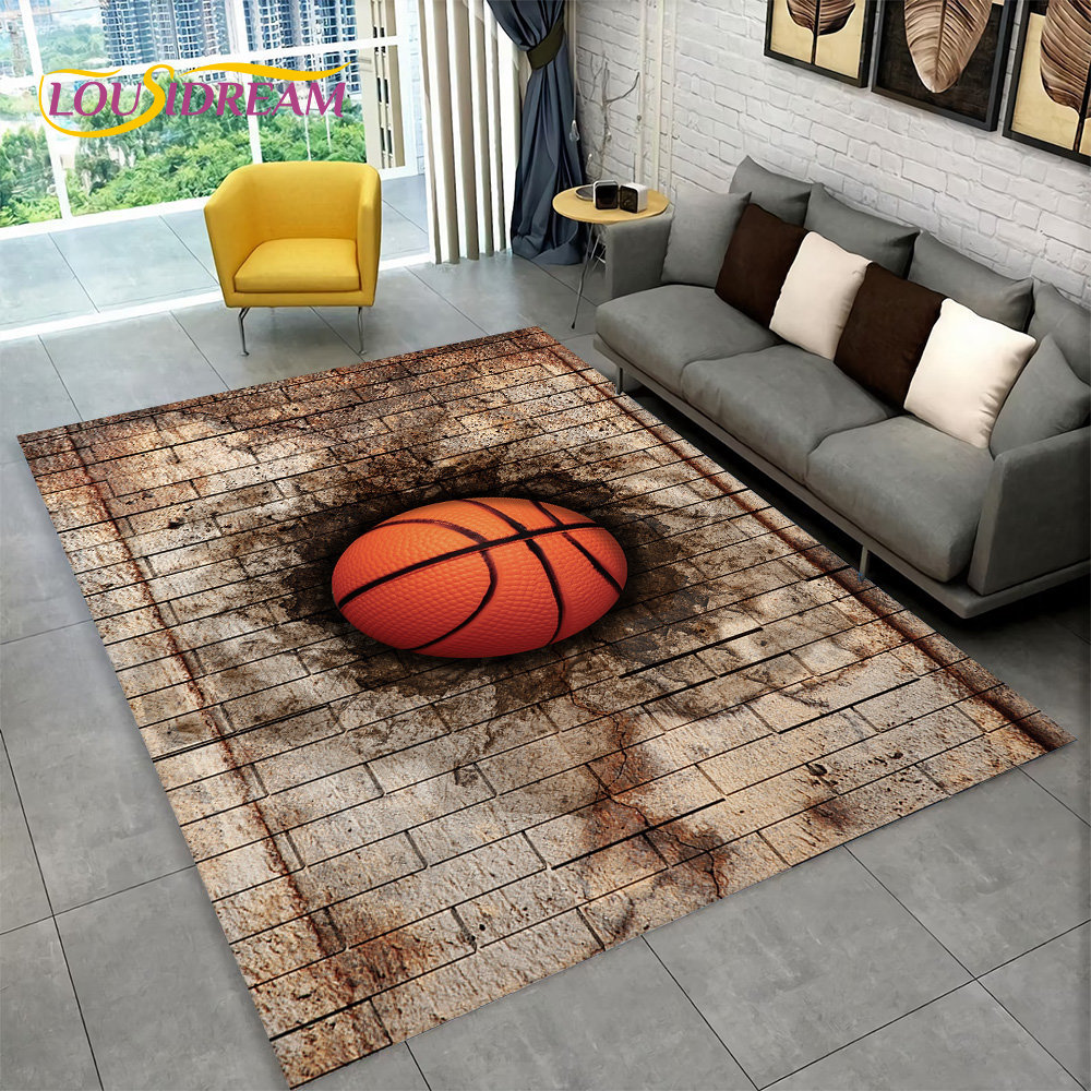 3D Basketball Cour Cartoon Are - Outdoor Camping Rug recension och pris