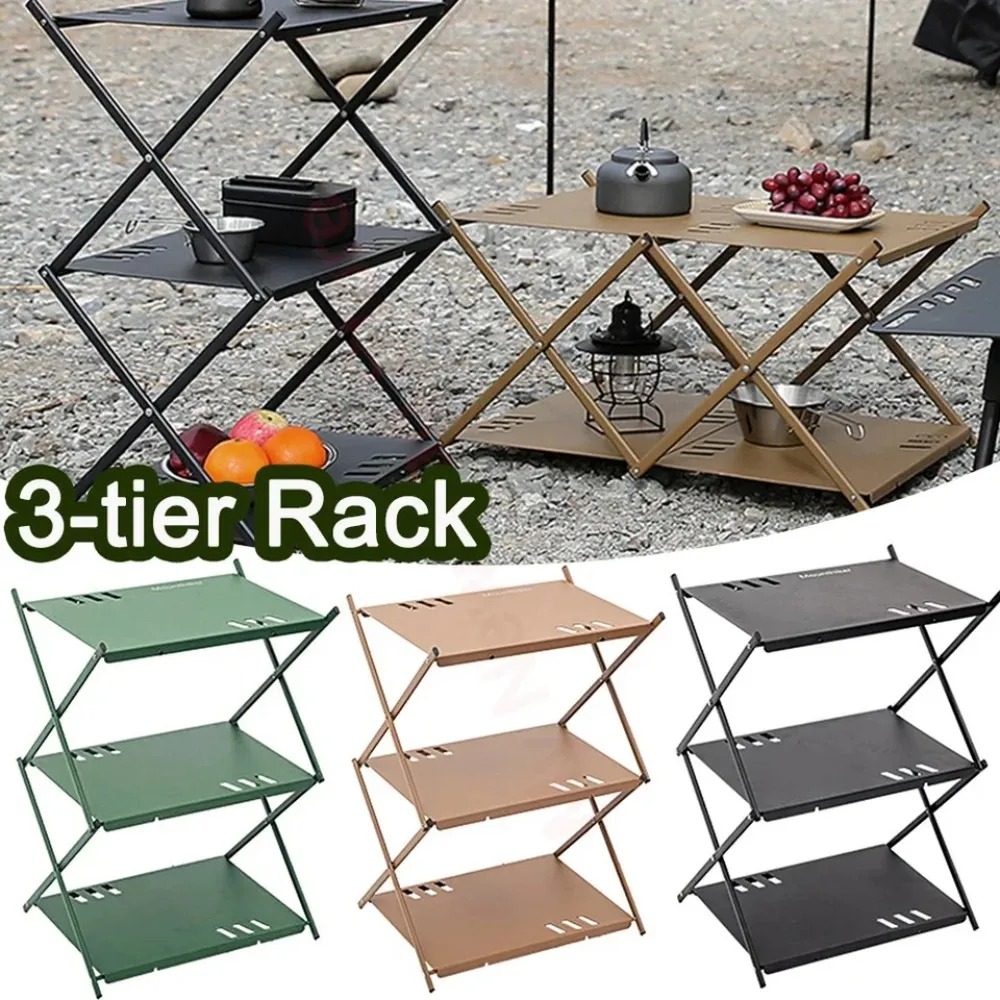 4 Tier Folding Storage Rack Ou - Outdoor Camping Table With Storage recension och pris