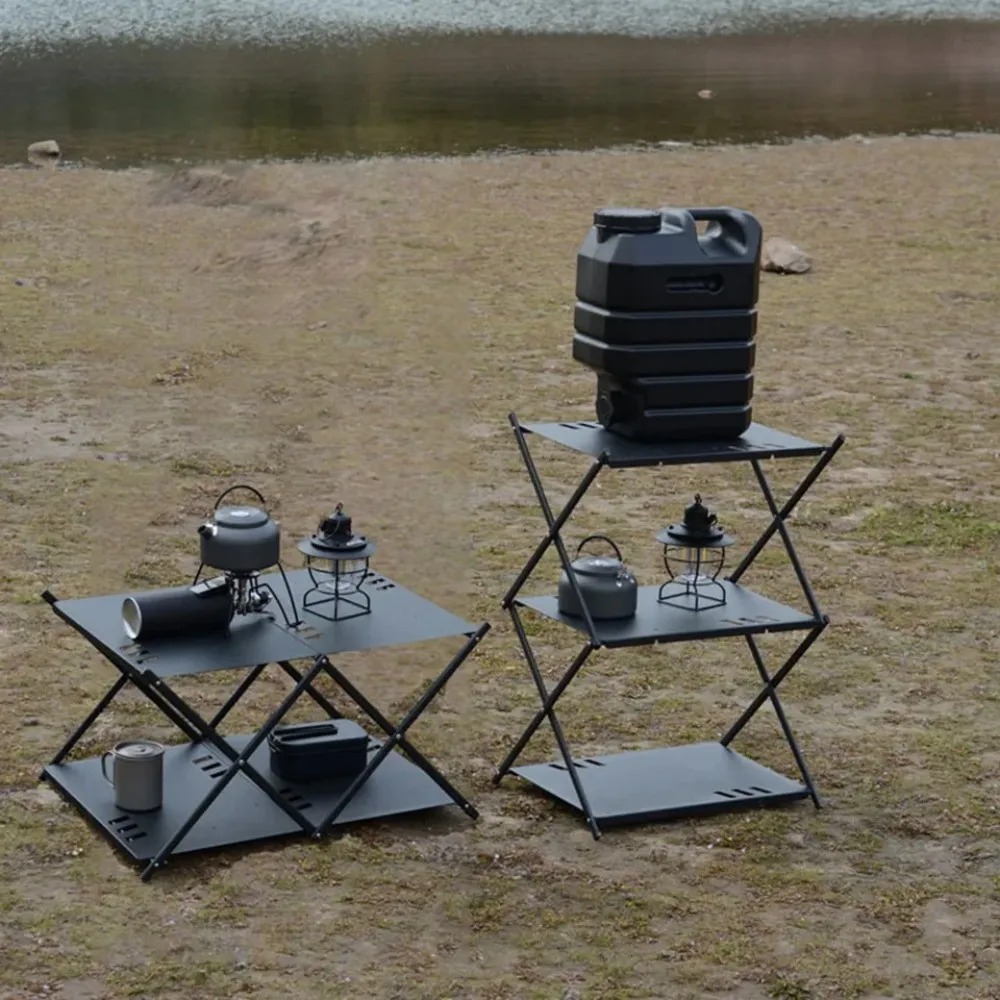 4 Tier Folding Storage Rack Ou - Outdoor Camping Table With Storage recension och pris
