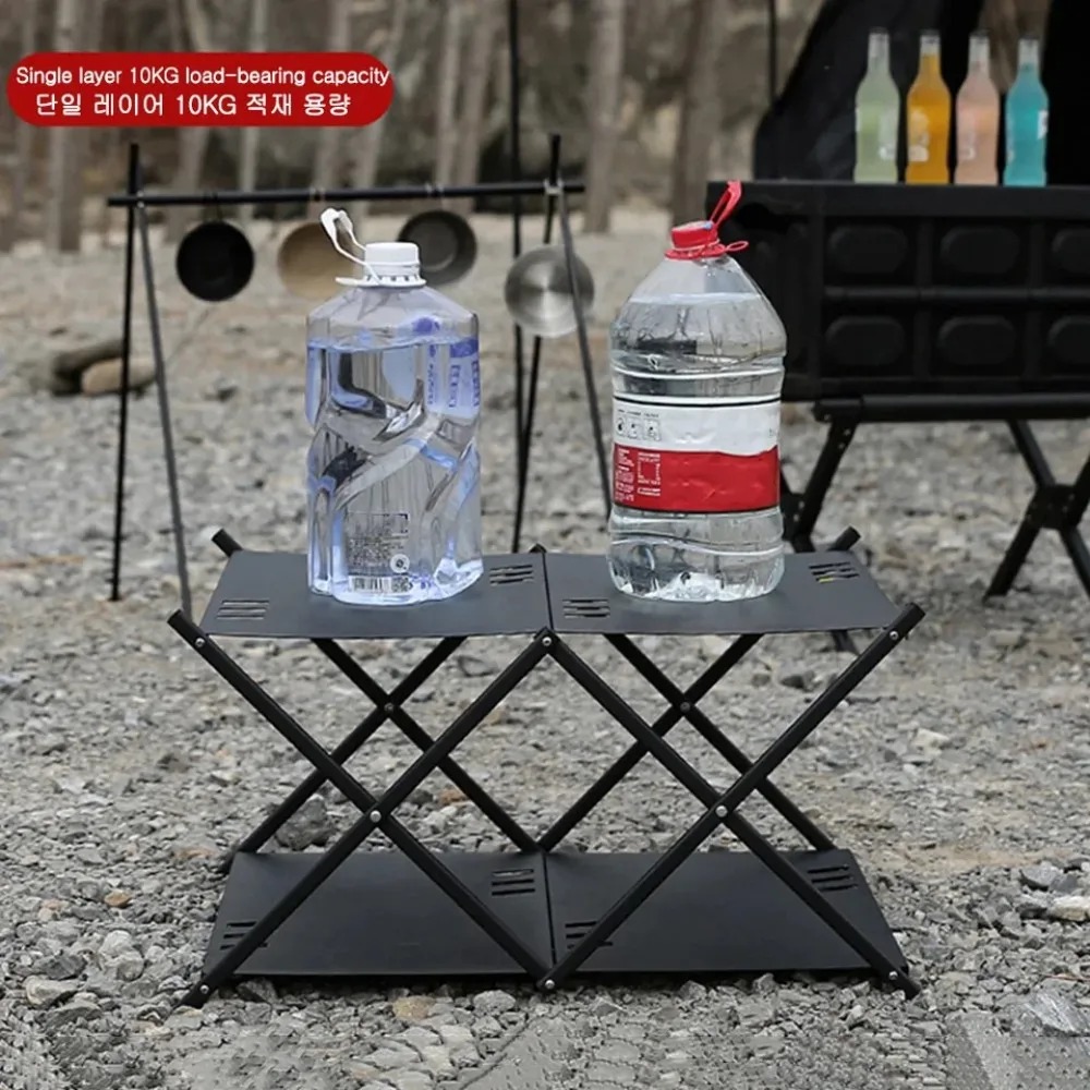 4 Tier Folding Storage Rack Ou - Outdoor Camping Table With Storage recension och pris