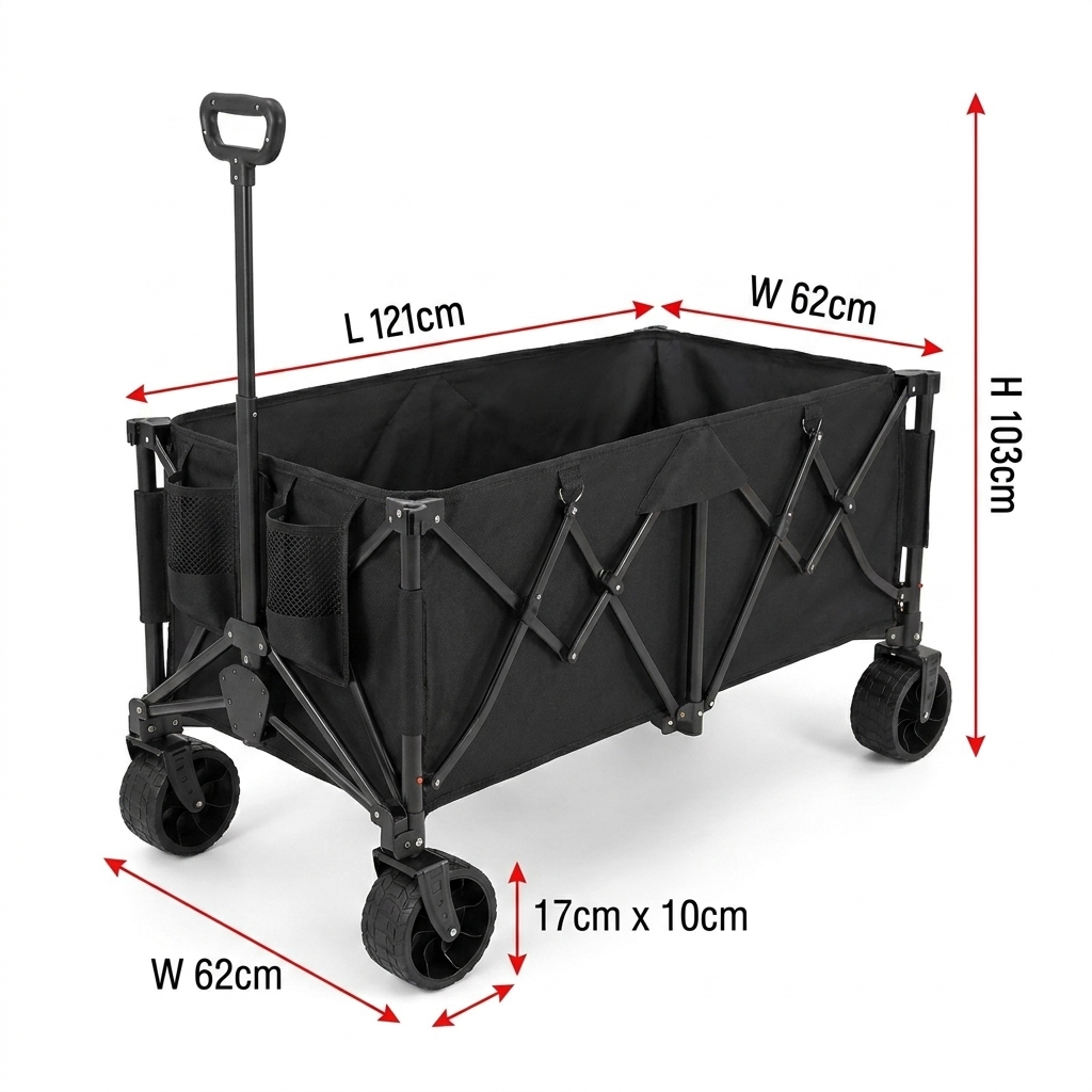 Custom Heavy-Duty Folding Wago - Outdoor Camping Wagon recension och pris