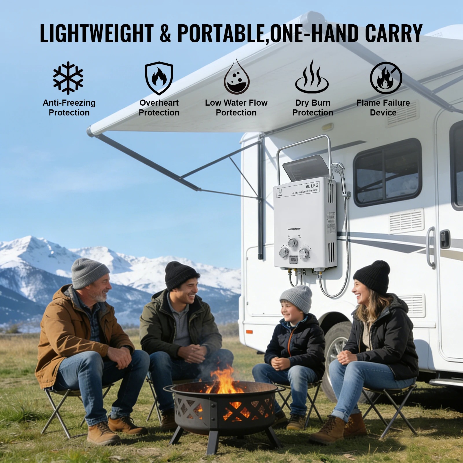 LPG Gas Water Heater|SIHAO 6L  - Outdoor Camping Water Heater recension och pris